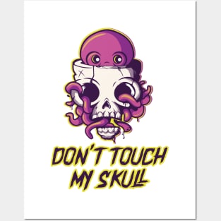 Colorful Octopus on Skull Gift Posters and Art